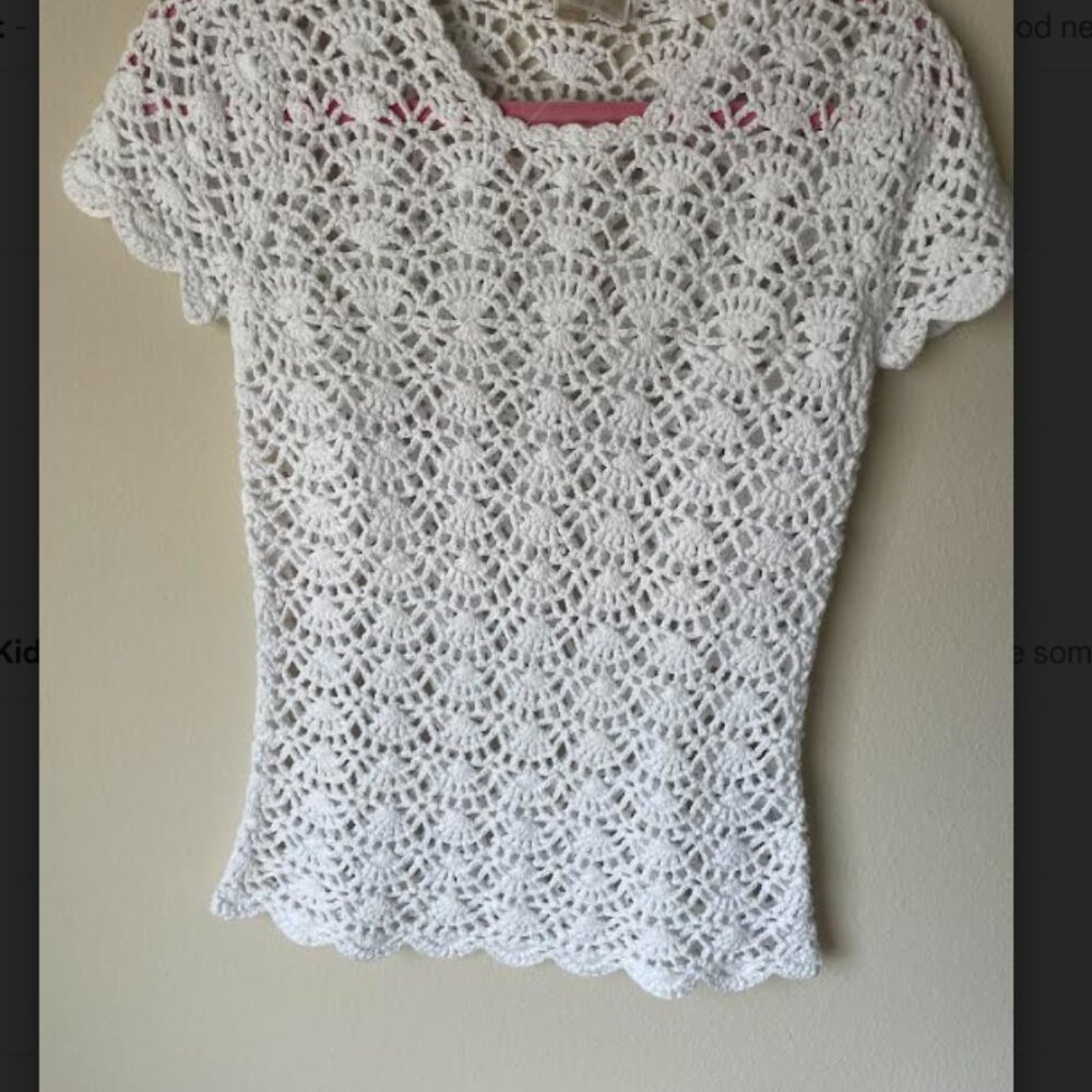 Michael Kors white crochet top, size small